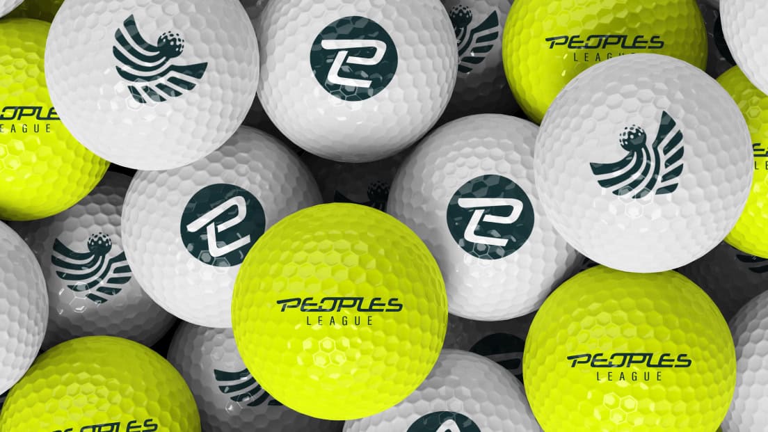 Peoples League branded golf balls